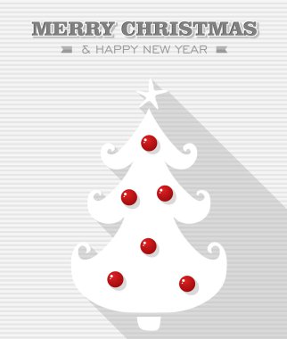 Merry christmas kırmızı nokta beyaz ağaç.