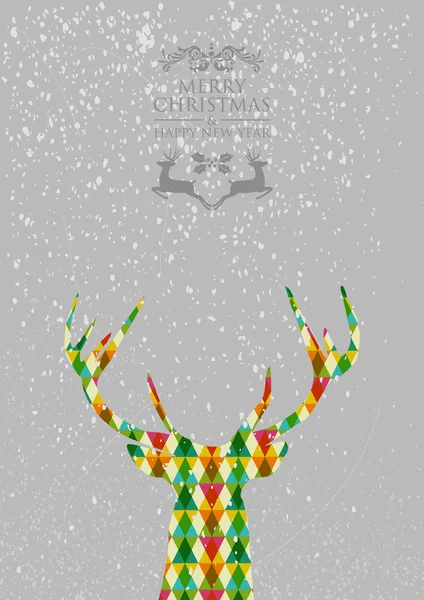 Merry Christmas colorful reindeer shape. — Stock Vector