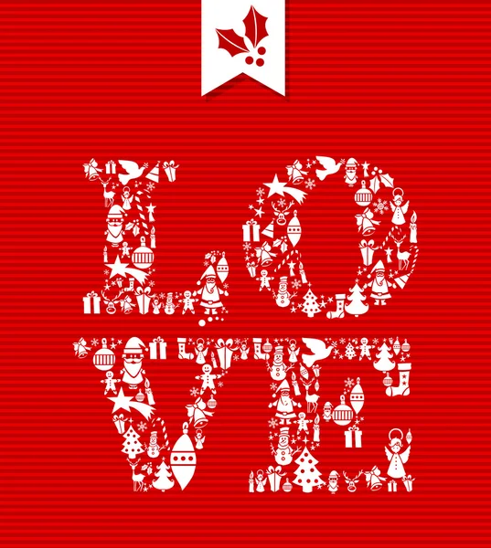 Joyeux Noël concept d'amour icônes . — Image vectorielle