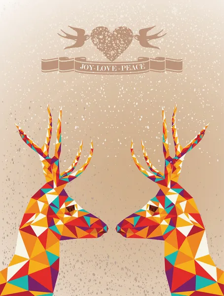 Buon Natale a forma di renne colorate . — Vettoriale Stock