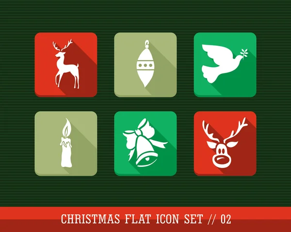 Frohe Weihnachten bunte Web-App flache Symbole Illustrationsset. — Stockvektor