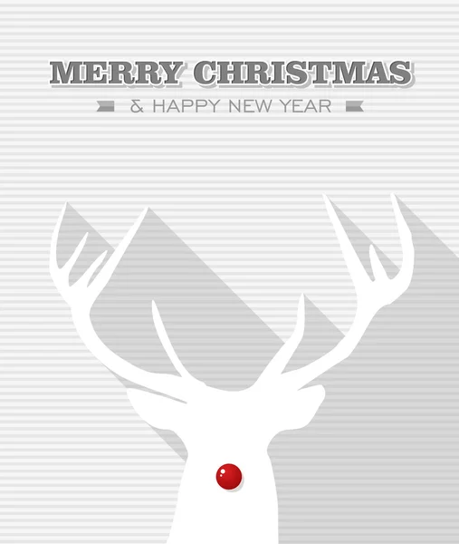 Merry Christmas holiday reindeer illustration. — Stock Vector