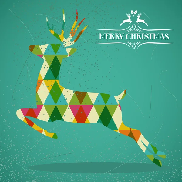 Весёлая рождественская красочная иллюстрация оленей . — стоковый вектор