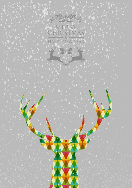 Merry Christmas colorful reindeer shape illustration. — Stock Vector