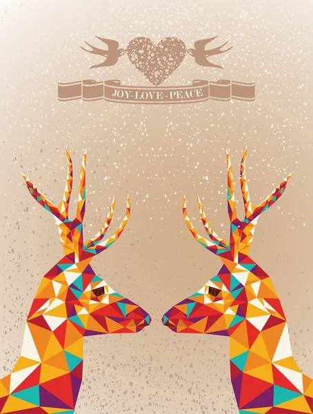 Merry Christmas colorful reindeers shape. — Stock Vector