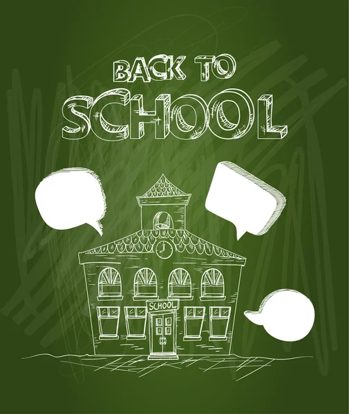 Back to school text house social media bubbles EPS10 file. — Stock Vector
