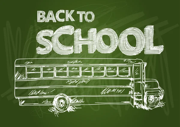 Terug naar school bus tekstbestand schoolbord afbeelding eps10. — Stockvector
