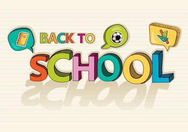 Back to school colorful social media bubble education icon. — Stock Vector