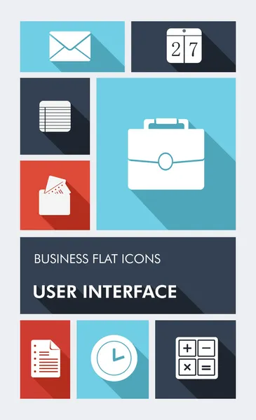 Colorful business UI apps user interface flat icons. — Stock Vector