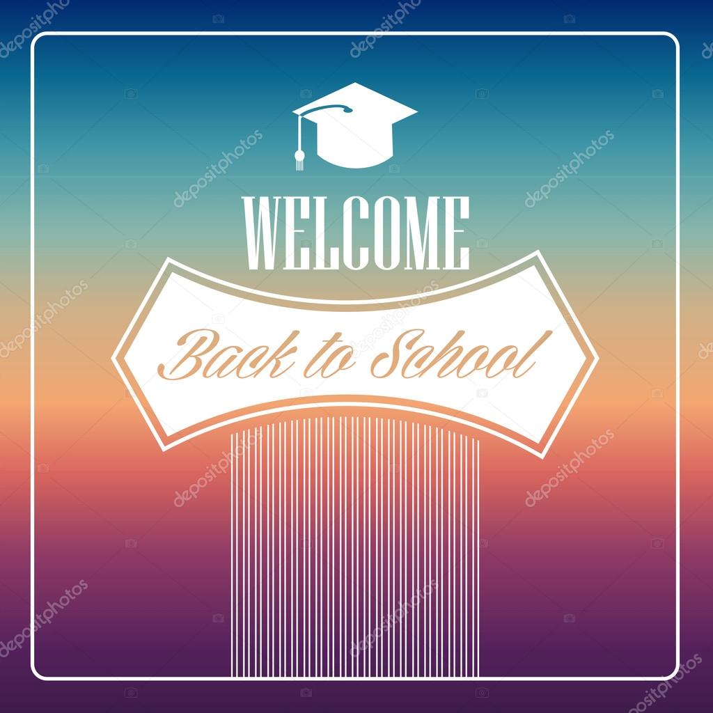 Retro back to school text colorful background.