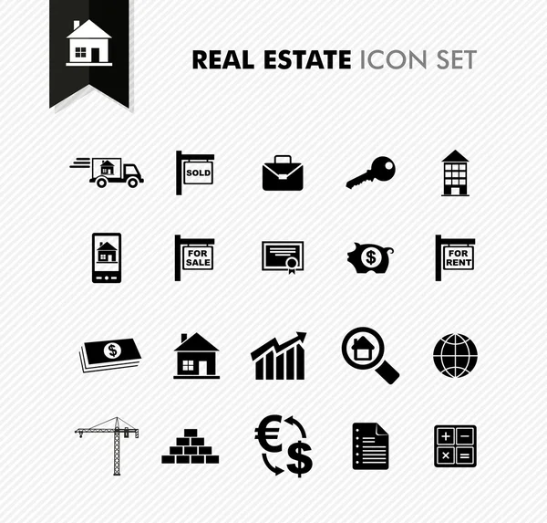 Real Estate fresco icono conjunto . — Vector de stock