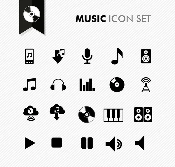 Música icono fresco conjunto . — Vector de stock