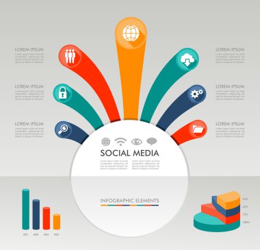 sosyal medya Infographic şablonu grafik öğeleri şekil.