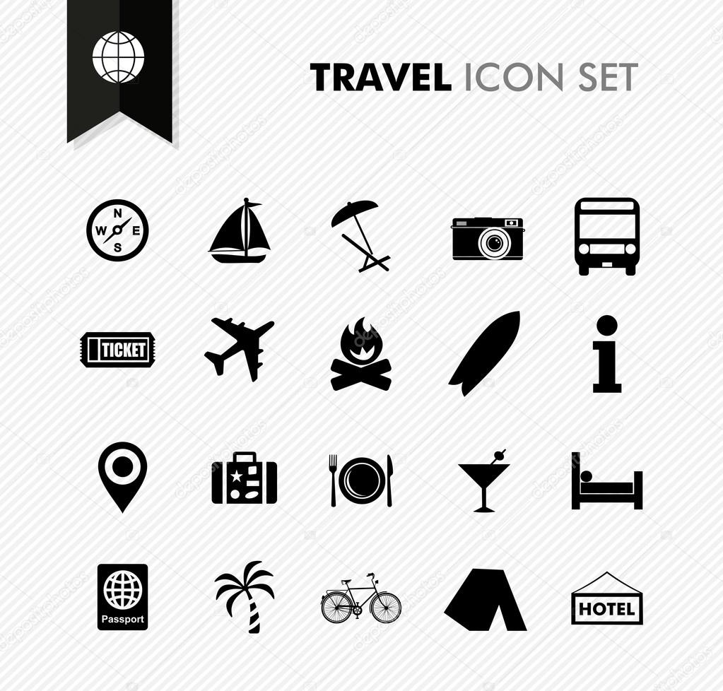 Travel fresh icon set.