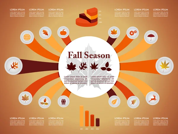 Herfst seizoen infographic elementen vallen grafische sjabloon eps10 f — Stockvector
