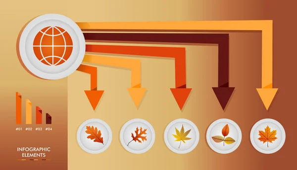 Otoño temporada infografía global elementos Otoño gráfico EPS10 fil — Archivo Imágenes Vectoriales