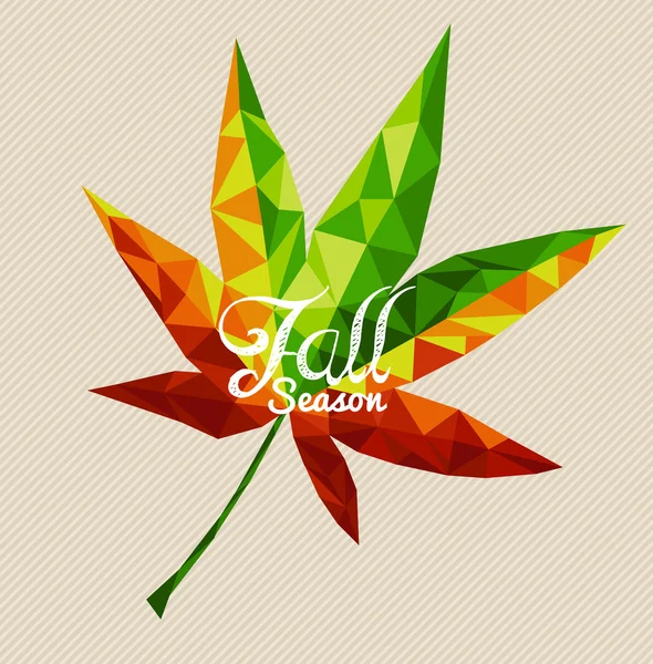 Fall season text with triangles leaf shape background EPS10 file — Stock Vector