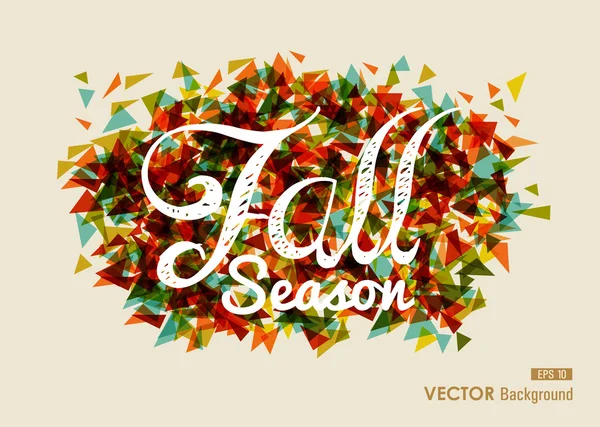 Bunte Herbst-Saison Text mit Dreiecken Konzept Hintergrund eps1 — Stockvektor