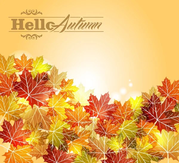 Vintage autumn leaves transparency background. EPS10 file. — Stock Vector