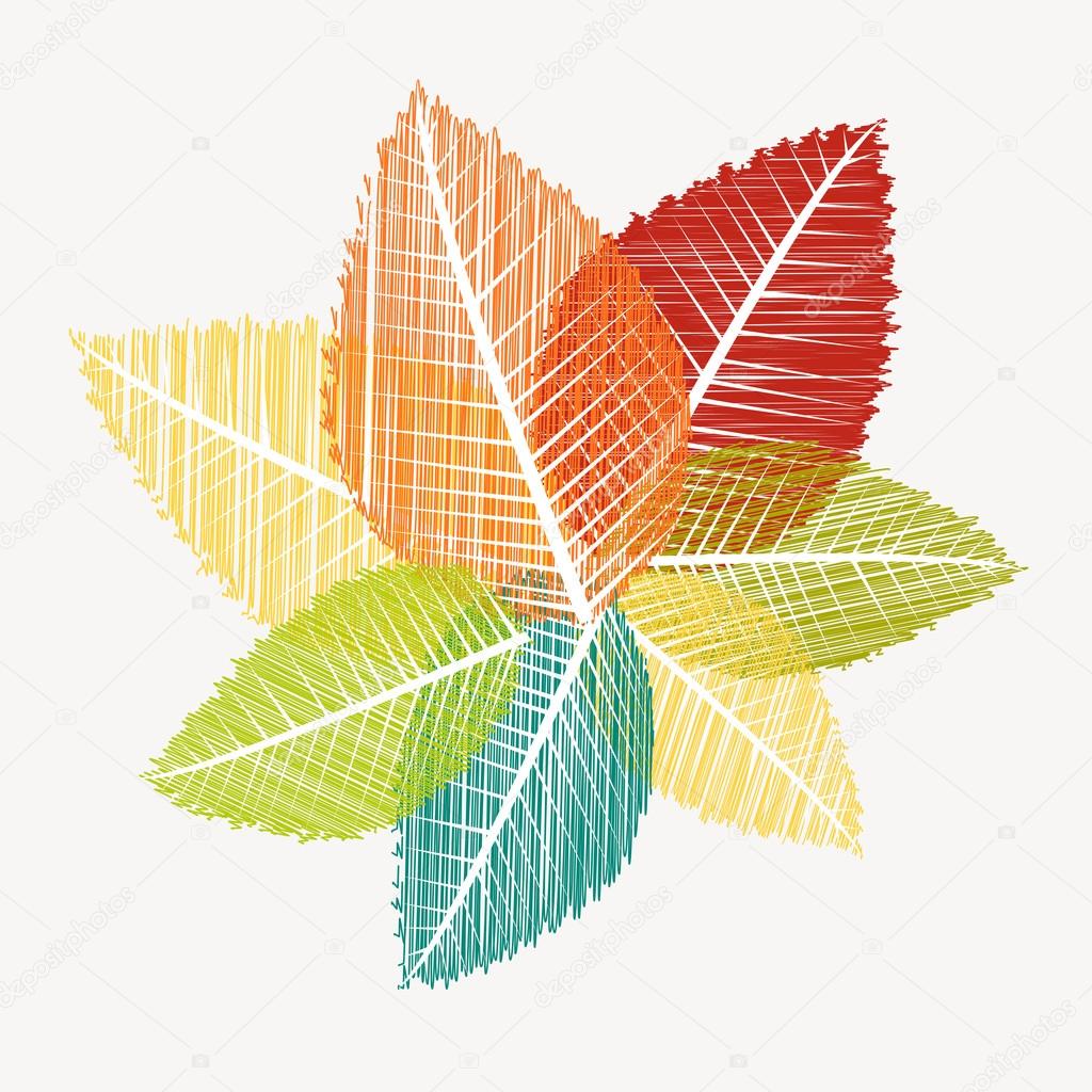 Colorful abstract transparent leaves autumn background. EPS10 fi