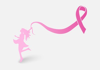 Breast cancer awareness ribbon with woman shape EPS10 file. clipart