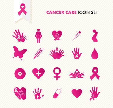 Cancer awareness elements icon set EPS10 file.
