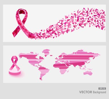 Global Breast cancer awareness web banners EPS10 file. clipart