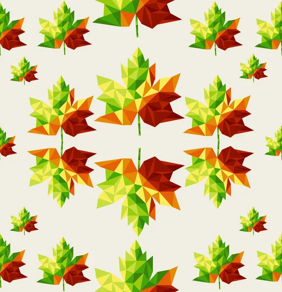 Hojas geométricas de otoño sin costura patrón de fondo. Archivo EPS10 . — Archivo Imágenes Vectoriales