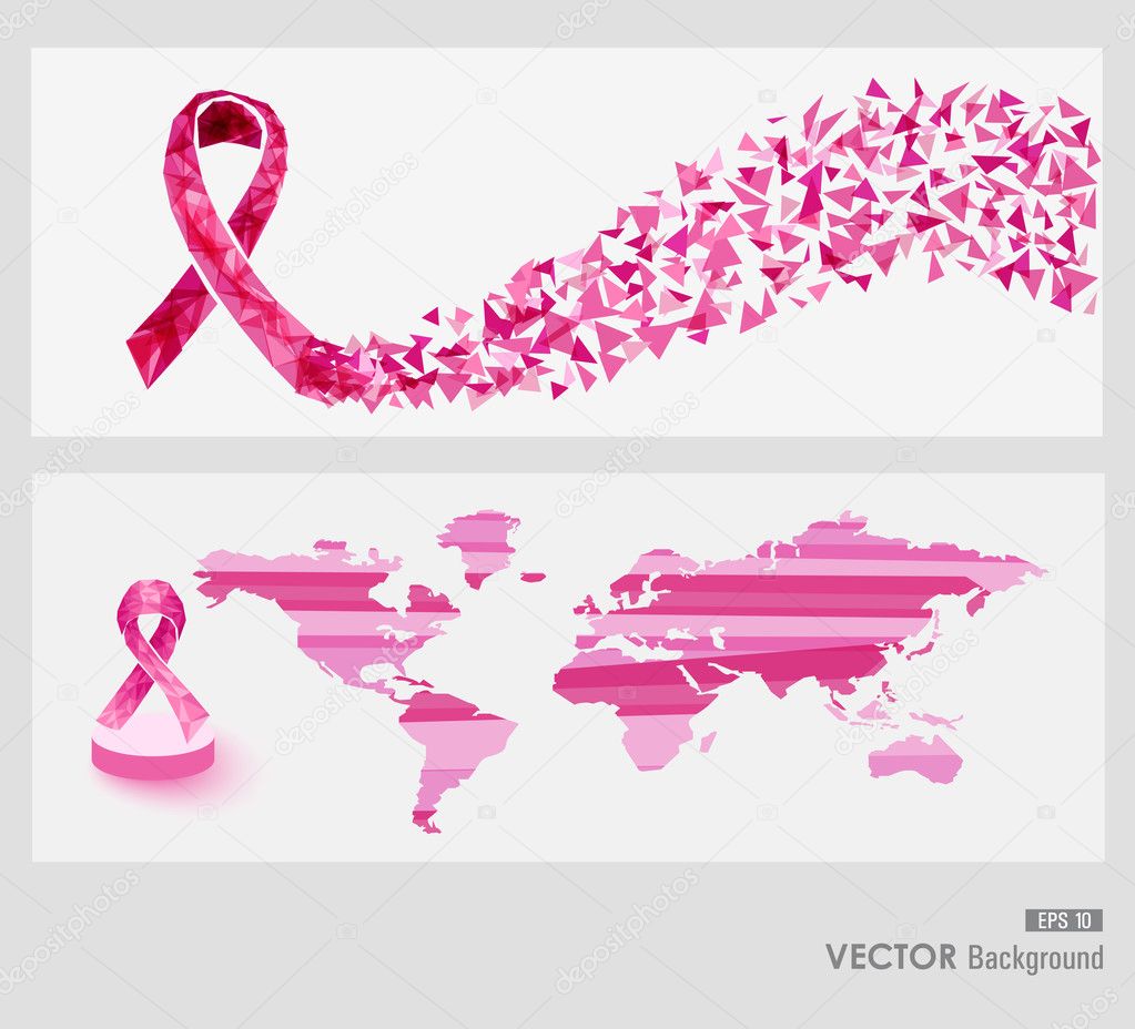 Global Breast cancer awareness web banners EPS10 file.