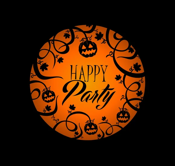 Lanterne de citrouille texte d'Halloween et bannière de forêt effrayant EPS10 fi — Image vectorielle