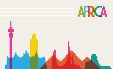 Afrika, ünlü renkleri transparen çeşitlilik anıtlar