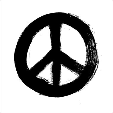 Isolated hand drawn peace symbol brush style composition EPS10 f clipart