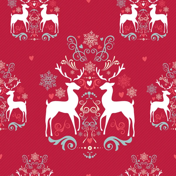 Vintage Christmas elements seamless pattern background. EPS10 fi — Stock Vector