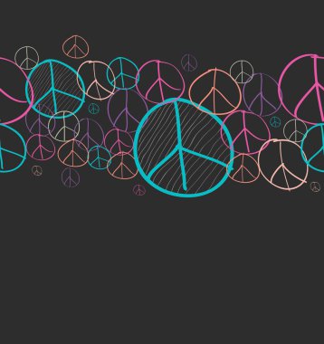 Doodle peace symbol seamless pattern background EPS10 file. clipart