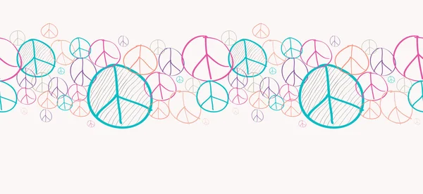 Sketch peace symbols seamless pattern background EPS10 file. — Stock Vector