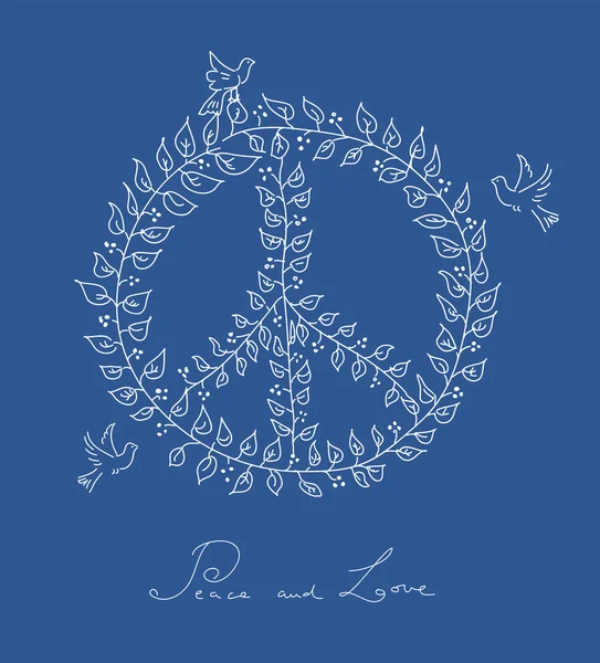 Sketch style peace dove symbol blue background EPS10 file. Royalty Free Stock Illustrations