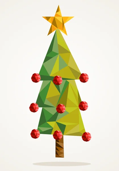 Merry christmas tree üçgen kompozisyon eps10 dosya. — Stok Vektör