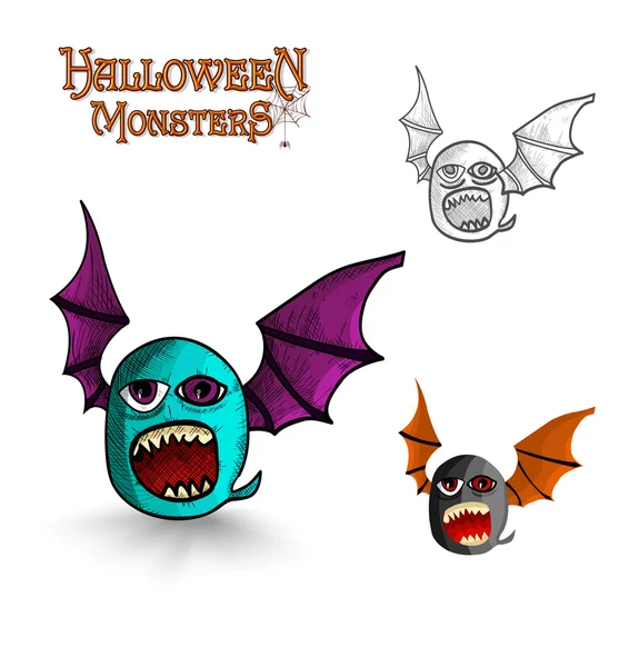 Halloween monsters freak bat EPS10 file — Stock Vector