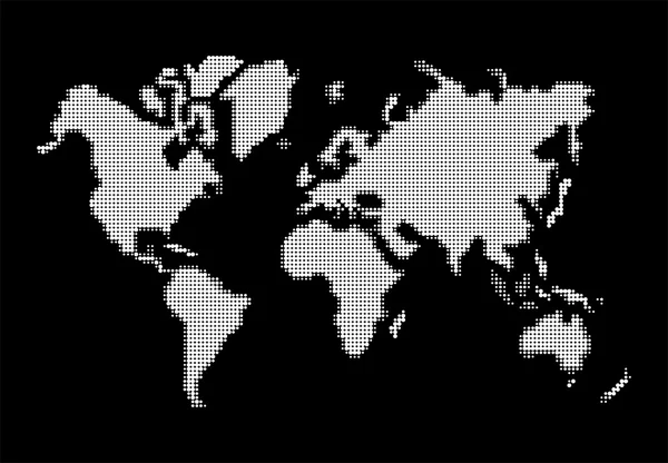 Světová mapa, bílé tečky atlas složení eps10 vektorový soubor. — Stockový vektor