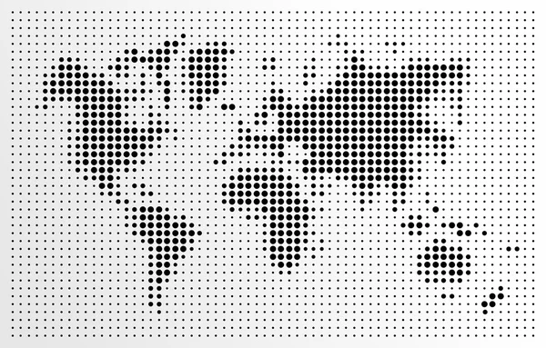Wereld kaart, zwarte stippen atlas samenstelling eps10 vector bestand. — Stockvector