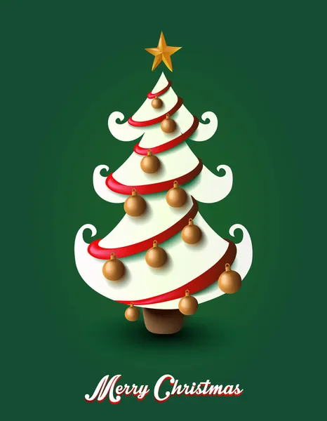 Merry christmas element dekoration träd eps10 fil. — Stock vektor