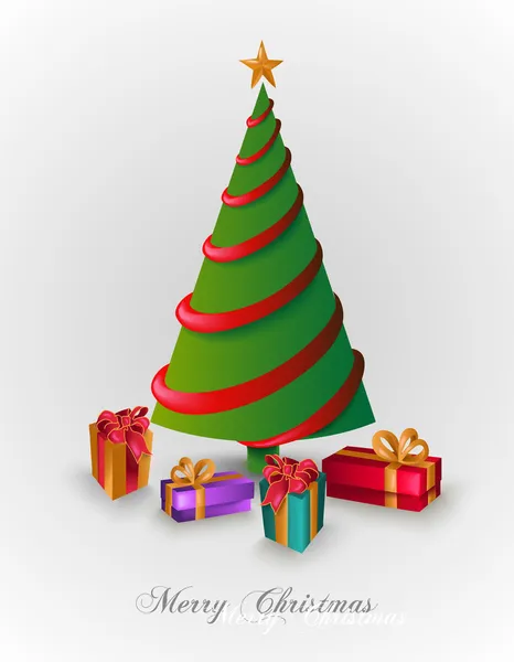 Wesoły Boże Narodzenie drzewo z przedstawia plik eps10. — Wektor stockowy