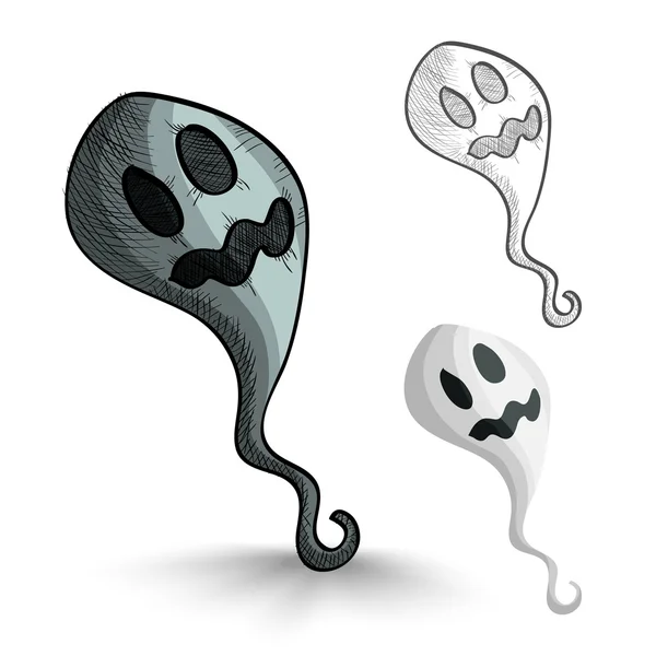 Halloween monsters isolated spooky ghosts set. — Stock Vector