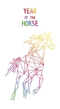 Çin yeni yılı at soyut üçgen şekil dosyasının.