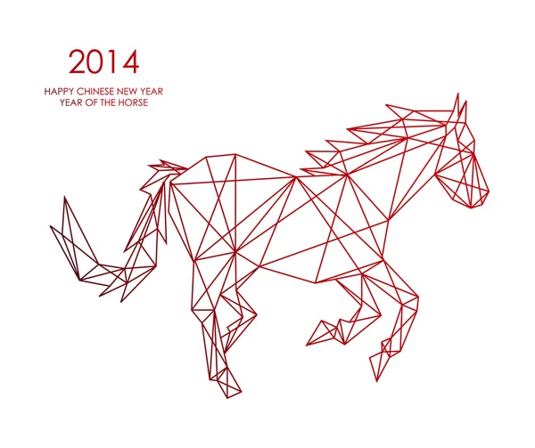Tahun baru Cina dari berkas bentuk web segitiga Kuda . - Stok Vektor