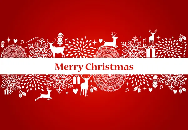 Merry Christmas elements red postcard vector file. — Stock Vector
