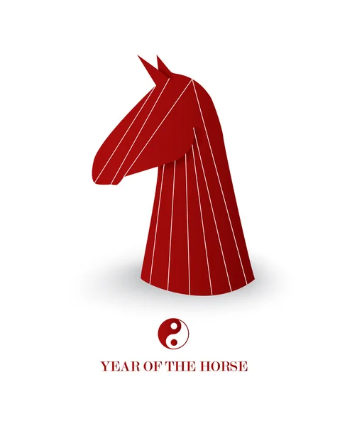 Chinees Nieuwjaar van het rode paard Schaken figuur vector. — Stockvector