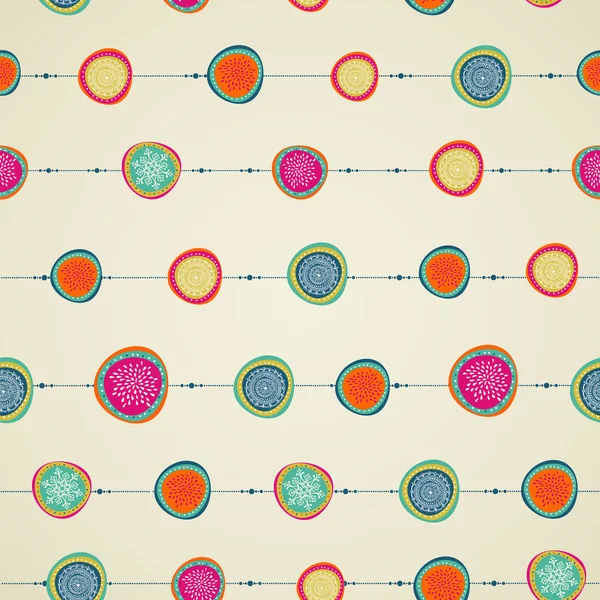 Веселі різдвяні елементи кола безшовний візерунок . — стоковий вектор