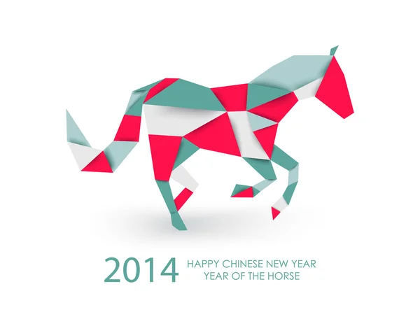 Chinese new year of the Horse abstract triangle illustration. — Stock Vector