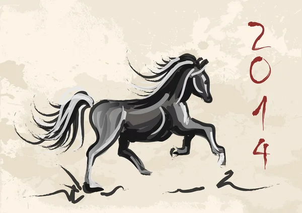 Китайский Новый Год лошади 2014 — стоковый вектор